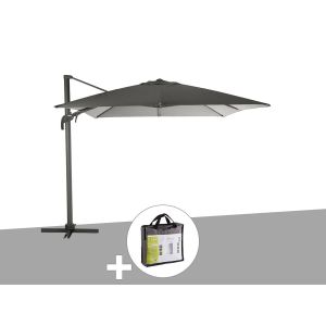 Hesperide Parasol Déporté Et Inclinable Rectangule Ardoise Avec Housse De Protection Elea - 3 X 4 M