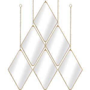 Romimex Jeu de miroirs dorés en polystyrène 17 x 27 x 1 cm
