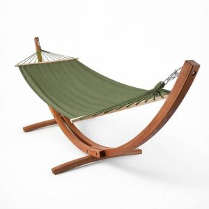 Oviala Hamac sur pied en bois vert cactus