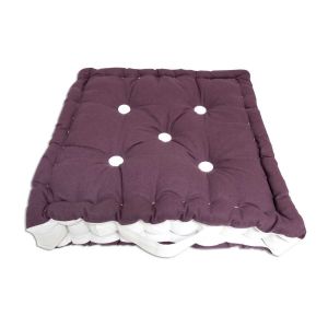 Image de Soleil d'Ocre Coussin tapissier en coton Boudoir - 40 x 40 cm - 40 x 40 - Violet