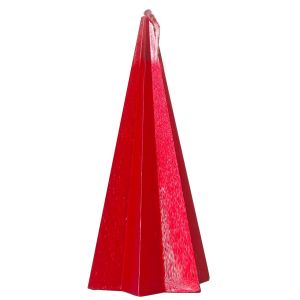 Image de Wadiga Bougie de Noël rouge pyramide - 5.5x5.5x11cm