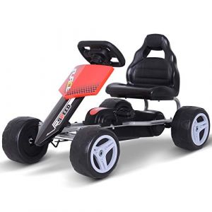 Image de Homcom Kart à pédales Go Kart Formule 1 Racing Noir Rouge