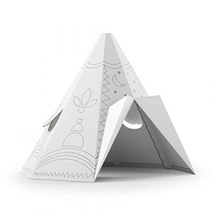 FOLDZILLA Tipi en carton XXL Tipi à motif ethnique à colorier