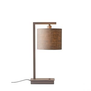 Lampe de table Boston sable abat-jour lin fonce