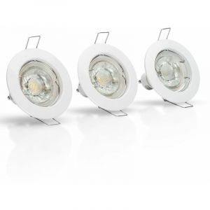 Jeu de 3 anneaux LED ronds Ø78mm blancs à encastrer GU10 4000K Blanc neutre ASLO