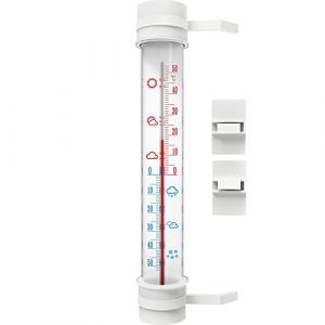 Image de Browin 020800 Thermom&egrave;tre d'ext&eacute;rieur sans mercure 27 cm de -50 &agrave; +50 &deg;C - Installation facile sur plastique, aluminium et bois