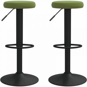 VidaXL Tabourets de bar 2 pcs Vert clair Velours