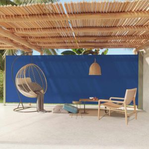 VidaXL Auvent lat&eacute;ral r&eacute;tractable de patio 200x600 cm Bleu