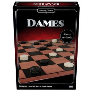 Goliath Dames - Jeu de Dames Premium pour Enfants dès 6 Ans - Plateau de Jeu Pliable en Carton - Prenez Les Pions en Bois de l'Adversaire - Stratégie et Réflexion - 2 Joueurs - Version Française