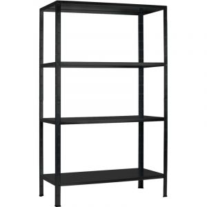 Schulte-ufer Regalwelt Regalwelt Rayonnage emboîtable avec 4 tablettes PowerMAX, charge utile 65 kg, 180x120x40 cm (HxLxP), noir structuré,