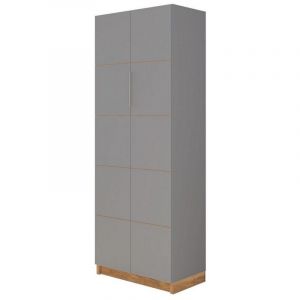 Caemm Armoire 2 Portes Grise Hauteur 180 cm