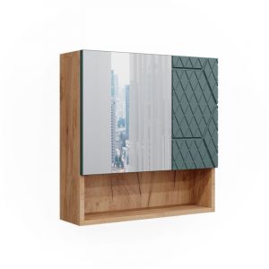 Vicco - Armoire de toilette Irma, Vert/force de l'or Ch&ecirc;ne, 54 x 55 cm