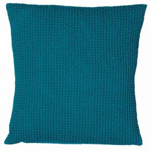 Vivaraise Coussin coton Maia Bleu Topaze
