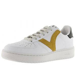 Victoria 1258201-WOMEN Basket Basse Madrid Effet Cuir & Contraste Plateau Femme Mostaza 37