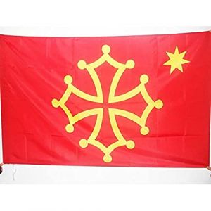 AZ FLAG Drapeau Occitanie avec étoile 90x60cm - Drapeau Occitan - France 60 x 90 cm Fourreau pour hampe