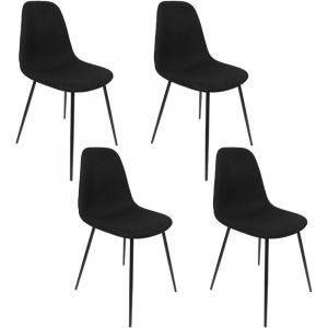 The home deco factory Chaise Atome Noir - Lot De 4