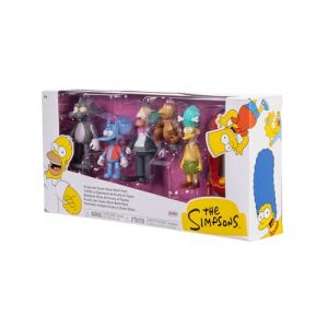 Jakks Pacific The Simpsons - Pack de 2 Figurines Articul&eacute;es Krusty Le Clown et Accessoires - Taille 6,5 cm - Licence Officielle de la S&eacute;rie TV - Jouet de Collection pour Fans des Simpson