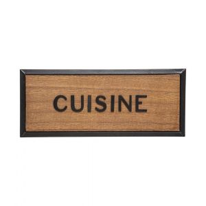 Atmosphera Plaque de porte bois et m&eacute;tal - 22x9 cm cr&eacute;ateur d'int&eacute;rieur - Mod&egrave;le 4