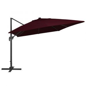 Parasol déporté avec lumières led rouge bordeaux 400 x 300 cm 02_0008459
