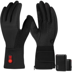 Gants chauffants - Light XL - 3 r&eacute;glages - Gants &eacute;lectriques - R&eacute;sistant &agrave; l'eau et au vent - Gants chauffants rechargeables - Noir - Saaf Comfort