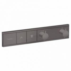 Hansgrohe RainSelect Module thermostatique encastré noir chromé brossé avec 2 fonctions (15380340)