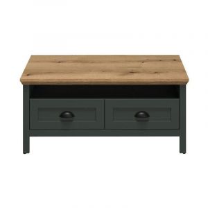 Ebuy24 - Stanton table basse vert, chêne décor.
