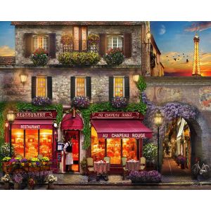 Figured'Art Peinture par Num&eacute;ro Adulte avec Cadre Au chapeau rouge - Activit&eacute; Manuelle Kit de Loisir Cr&eacute;atif DIY Num&eacute;ro d'Art Complet - 40x50cm toile tendue sur ch&acirc;ssis