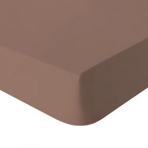 Essix Drap Housse uni en Percale de Coton lavée, Delicate, 160 x 200 cm