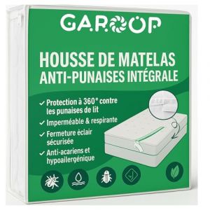 GAROOP Housse Matelas 160x200x30 cm Anti Punaise de Lit et Anti Acarien avec Fermeture &Eacute;clair &ndash; Prot&egrave;ge-Matelas Imperm&eacute;able