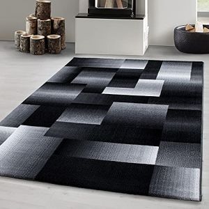 Tapis de salon design moderne, facile d'entretien, tapis moelleux, Noir Tapis 240 x 340 cm