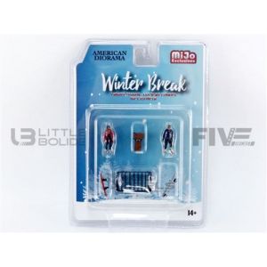Voiture Miniature de Collection AMERICAN DIORAMA 1-64 - FIGURINES Winter Break Figurines Set - Blue / Red / Black - 76462 - Metal