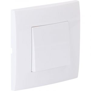 Zenitech Va et vient encastré + plaque de finition Kalya - Blanc