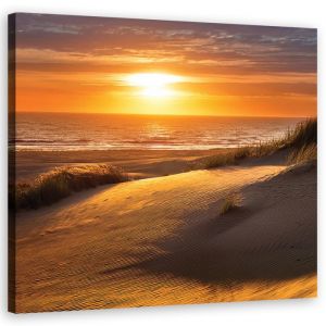 Artgeist Tableau sur toile Coucher de soleil plage nature 30x30