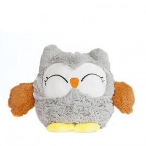 Pelucho Peluche Bouillotte Chouette Grise - Made in France