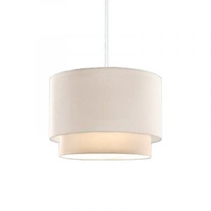 Suspension Luminaire Plafonnier Abat Jour Blanc Crème 30x20 Cm