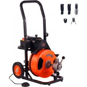 Déboucheur Électrique Canalisation VEVOR - 15m x 95mm - Haute Efficacité & 4 Coupeurs