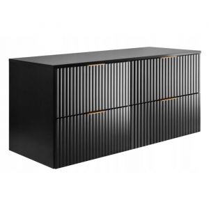 Rodan Meuble sous-lavabo 120cm Noir mat L/H/P 120/57/46cm Plateau Armoires de salle de bains, meubles de salle de bains, meubles sous-lavabo