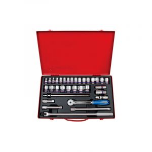 King tony 4034MRG Coffret de Douilles Métriques et Accessoires, Set de 33, 1/2`