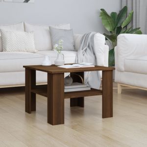 VidaXL Table basse Ch&ecirc;ne marron 60x60x42 cm Bois d'ing&eacute;nierie