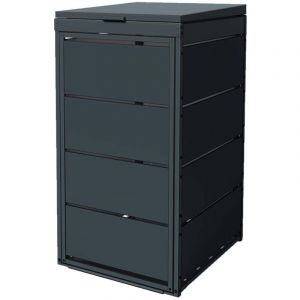 Cache Poubelle Simple en acier galvanisé et thermolaqué - 1x120 Litres - Gris