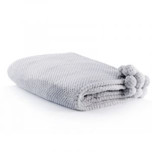 Beliani Plaid gris clair 150 x 200 cm SAITLER