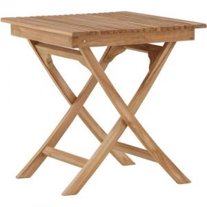 Venture Home - Table de jardin pliante carré 70 x 70 cm en teck Ghana