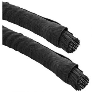 Inline 59991A Goulotte de c&acirc;ble tress&eacute;e avec Gaine en Polyester et Fermeture Automatique Noir Diam&egrave;tre 10 mm 1 m