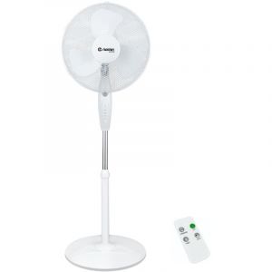 Thinia Home - Ventilateur de sol Ø40cm 40W 3 Vitesses Neos Comfort White avec télécommande