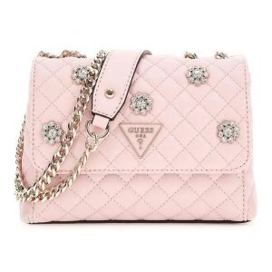 Guess Sac à épaule rose doré pour femme - Everlee Mini Convertible Xbody Flap Bag Rose Water 311465
