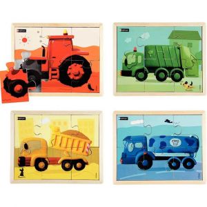Nathan Puzzles les engins en couleurs - Lot de 4