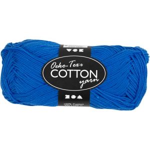 Pelote de fil de coton Bleu cobalt 50 g