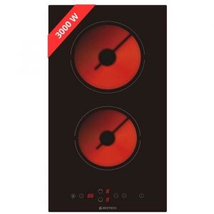 Plaque Vitrocéramique 2 Foyers GEDTECH GTV2Z3000B - 3000W - Touches Sensitives - Minuteur - Verre Noir