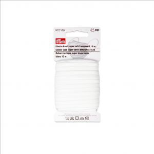 Prym Ruban &eacute;lastique 5 mm, 15 m, Super doux, Blanc