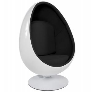 Image de Alter Ego Fauteuil oeuf 'COCOON' blanc et noir